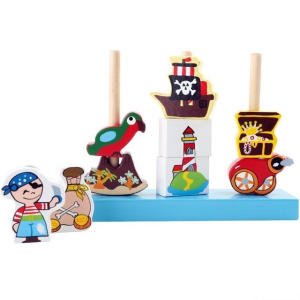 Skládačka - Nasazování na tyč, Piráti (Small foot)