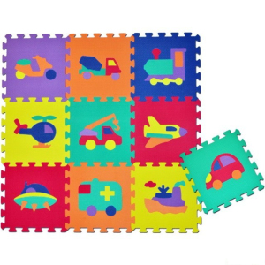 Puzzle pěnové - 30x30cm, 10ks, Dopravní prostředky
