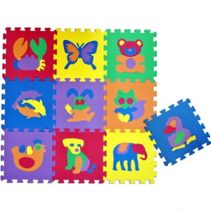 Puzzle pěnové - 30x30cm, 10ks, Zvířata