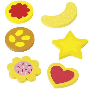 Dekorace prodejny - Cukroví dřevěné, 6ks (Goki)