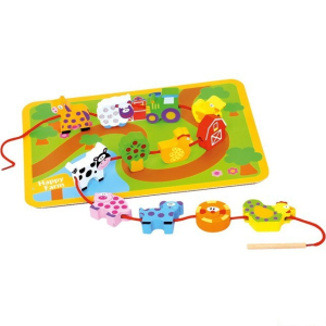 Navlékání tvarů - Navlékací zvířátka, 12ks (Bino)