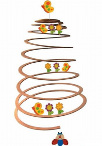 Kolotoč závěsný dřevěný - Spirála Motýlci (Bigjigs)