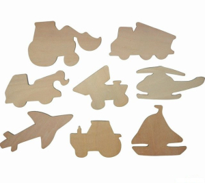 Kreslení - Šablony, Dřevěné Doprava, 8ks (Bigjigs)