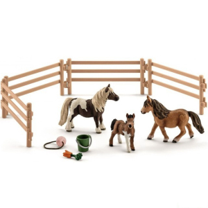 Schleich - Farma, Rodina Shetlandských poníků na pastvě