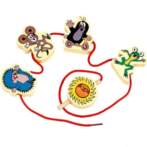 Navlékání tvarů - Navlékací zvířátka Krtek, 10ks (Bino)