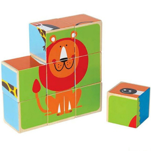 Kostky obrázkové 9ks - Zvířátka v ZOO (Hape)