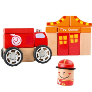 Stavebnice - Auto s kostkami, Hasiči (Small foot)