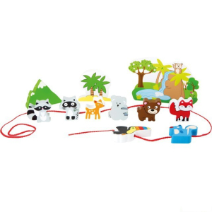 Navlékání tvarů - Hrací set, Safari (Small foot)