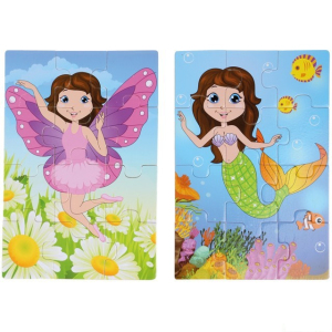 Puzzle dřevěné - V krabičce, Dívky 4v1, 48ks (Small foot)