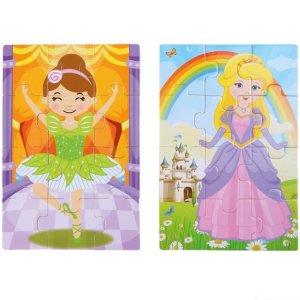 Puzzle dřevěné - V krabičce, Dívky 4v1, 48ks (Small foot)