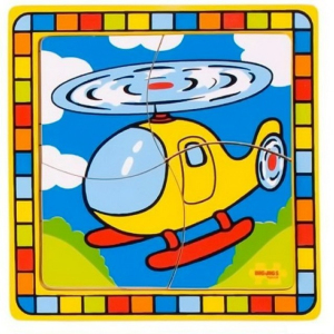 Puzzle pro nejmenší - Na desce, Vrtulník (Bigjigs)