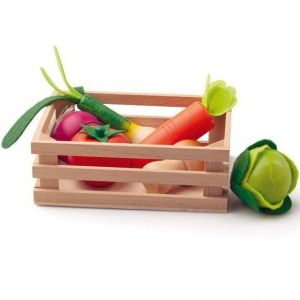 Dekorace prodejny - Přepravka se zeleninou (Woody)