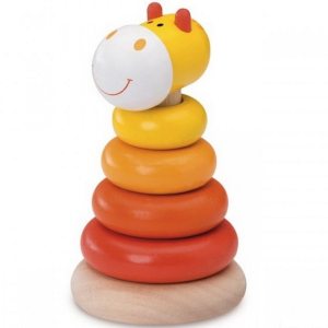 Skládačka s kroužky - Žirafa dřevěná (Wonderworld)