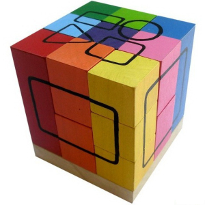 Hlavolam dřevěný - Dětská 3D skládačka (Detoa)