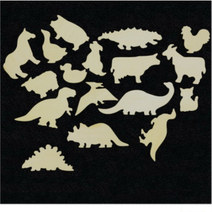 Hrací stěna - Dílky zvířátka a dinosauři, 17 dílků