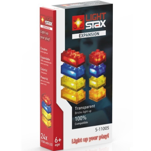 Light Stax - Rozšiřující set průhledný, červená, oranžová, žlutá, modrá