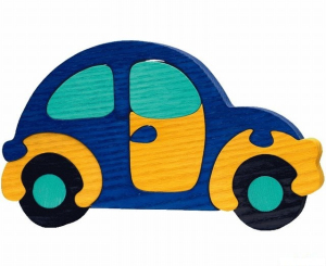 Puzzle z masivu - Velké, Auto modré (Fauna)