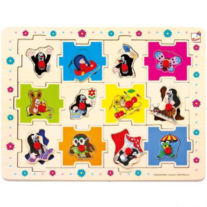 Puzzle vkládací - Krtek edukativní skládanka, 24ks (Bino)