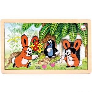 Puzzle na desce - Krtek a zajíčci, 15ks (Bino)