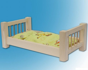 Postýlka pro panenky - Přírodní velká 55cm