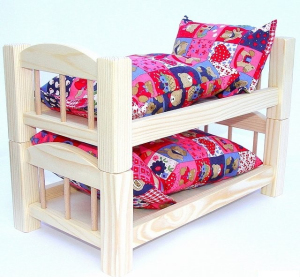 Postýlka pro panenky - Přírodní palanda malá 33cm