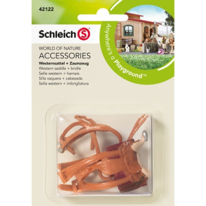 Schleich - Koňský postroj, Sedlo westernové + uzda