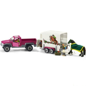Schleich - Jezdecký klub, Pick-up s přívěsem a koněm