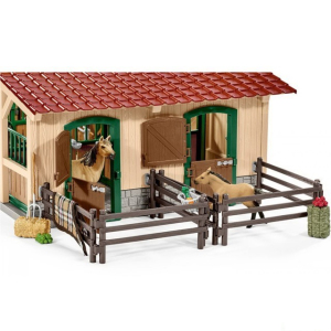 Schleich - Jezdecký klub, Stáj velká s koňmi a vybavením