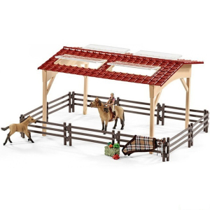 Schleich - Jezdecký klub, Stáj velká s koňmi a vybavením