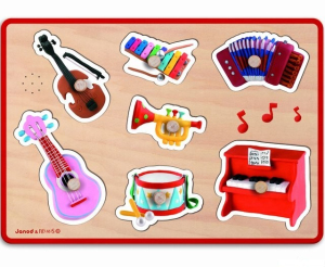 Puzzle muzikální - Hudební nástroje, 7ks (Janod)