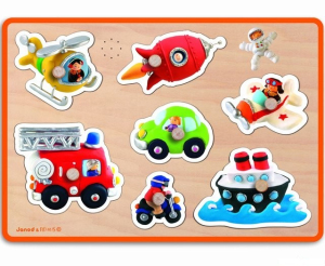 Puzzle muzikální - Dopravní prostředky, 7ks (Janod)