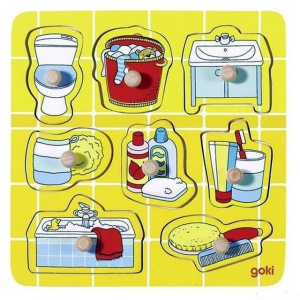 Puzzle vkládací - Koupelna, 8ks (Goki)