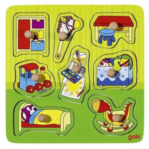 Puzzle vkládací - Dětský pokoj, 8ks (Goki)