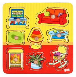 Puzzle vkládací - Obývací pokoj, 8ks (Goki)