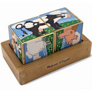 Kostky obrázkové 2ks - Se zvukem, Farma (M&D)