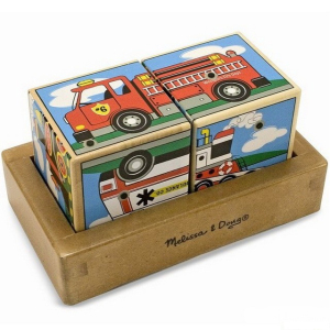 Kostky obrázkové 2ks - Se zvukem, Doprava (M&D)