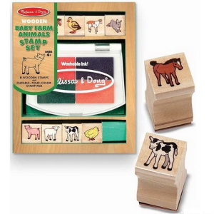 Razítka dřevěná - Set zvířátka na farmě (M&D)