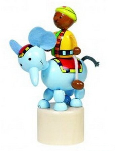 Mačkací figurka - Jezdec na slonu (Goki)