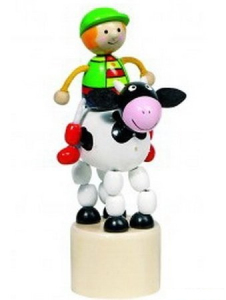 Mačkací figurka - Jezdec na kravičce (Goki)