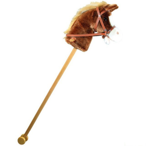 Koňská hlava na tyči - Hnědá se zvuky (Bino)