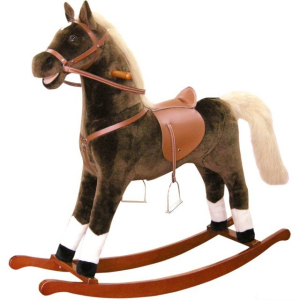 Houpadlo - Houpací kůň, Hnědý plyš, maxi (Bino)