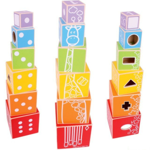 Pyramida - Věž z 6 kostek, Počítání (Bigjigs)