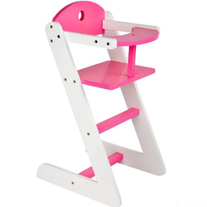 Židlička pro panenky - Dřevěná bílo-růžová (Small foot)