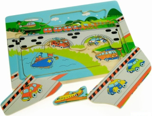 Puzzle vícevrstvé - Doprava, 3 vrstvy (Bigjigs)