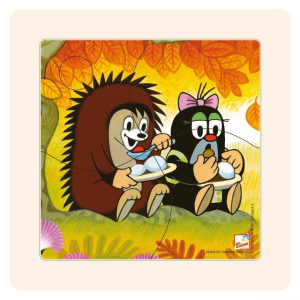 Puzzle pro nejmenší - Na desce, Krtečková a ježek, 4ks (Bino)