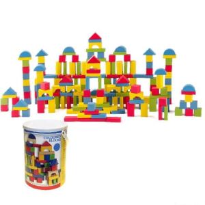 Kostky - Barevné v kyblíku, 200ks (Woody)