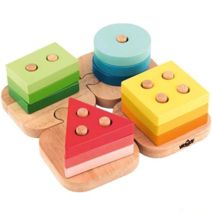 Skládačka - Základní tvary na puzzle podložce (Woody)