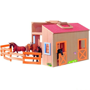 Stáj dřevěná - Stáje v kufříku (Woody)