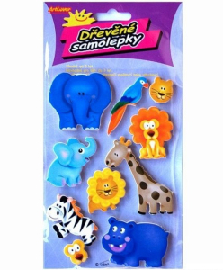 Samolepky dřevěné - Zvířátka v africe, 10ks