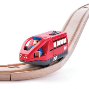 Vláčkodráha mašinka - Elektrická s pohonem, Moderní červená (Woody)